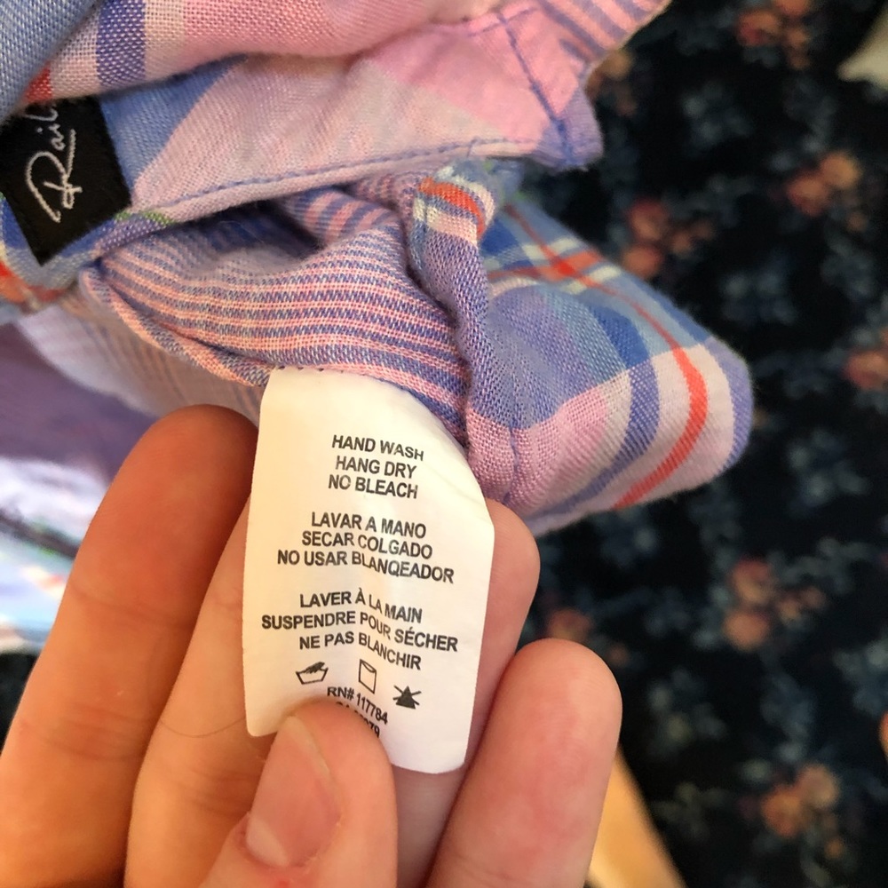 Rails Pastel Stripe Button Up Flannel Blouse (M) - image 4